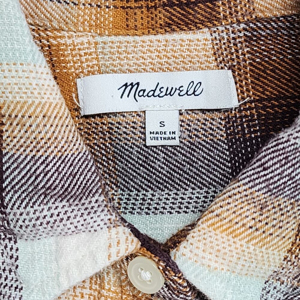 Madewell Plaid Flannel Y2K Button Front Casual Grunge Oversized Shirt S - Picture 8 of 9